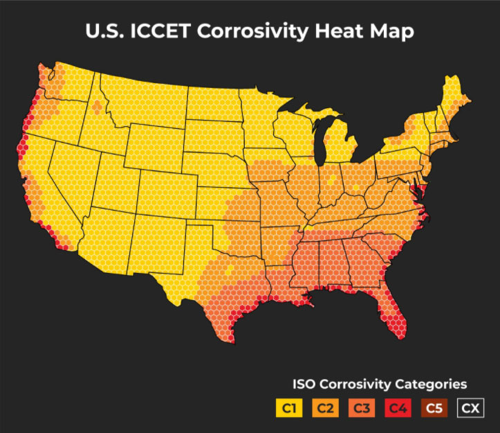 Corrosivity Categories US Map Graphic